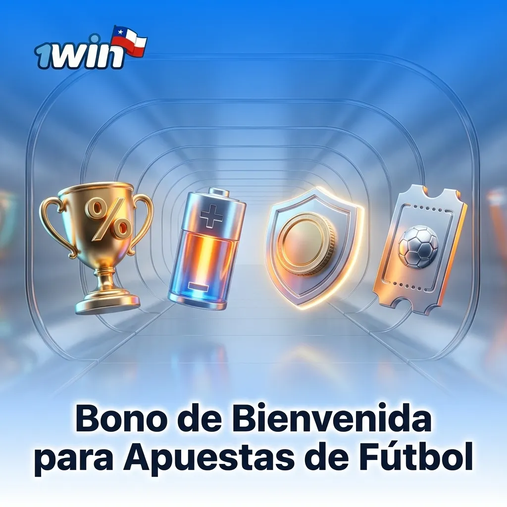 Banner en español de bono de bienvenida Chile para apuestas de fútbol, mostrando porcentajes de bono y giros gratis en depósitos.